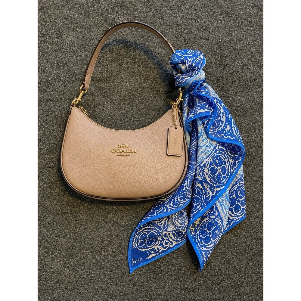 Vintage VERA NEUMANN Polyester Square Scarf Blue White Batik
